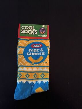 Cool Socks Kraft Macaroni & Cheese Unisex Crew Socks (2-Pair Pack) – Winter Snow